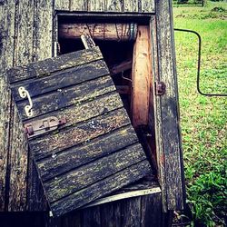 Close-up of wooden door