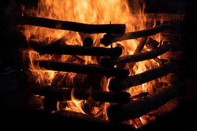 Fire and flames, bonfire in a traditional festival