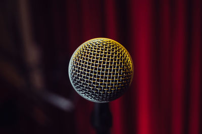 Close-up of microphone