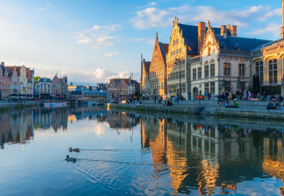 Reflection of buildings in city