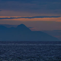 Scenic view of sea at sunset