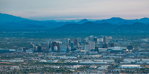 High angle view of buildings in phoenix, az.