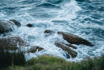 Scenic view of sea waves