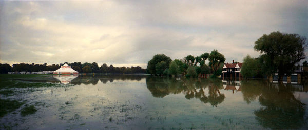 Panoramic view of lake against sky