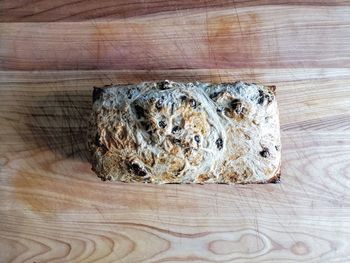 High angle view of bread on table