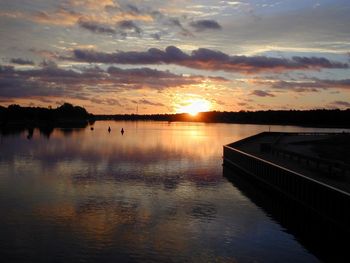 Sunset over lake