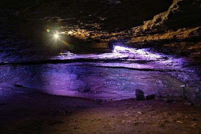 Rock formations at night