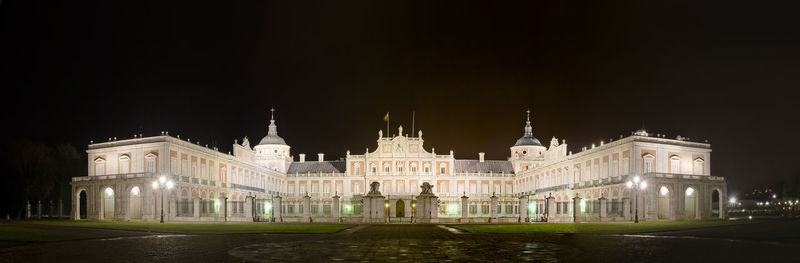 Facade of building at night