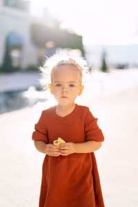 Portrait of cute girl on beach