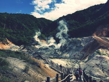 Scenic view of jigokudani 