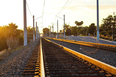 View of railroad tracks against sky