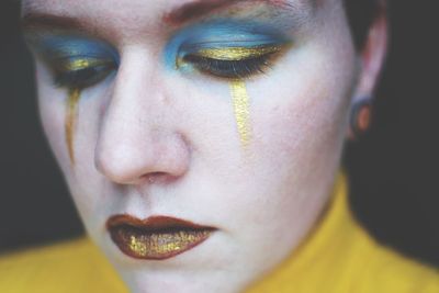 Close-up of woman with make-up