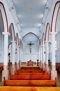 View of empty corridor of building