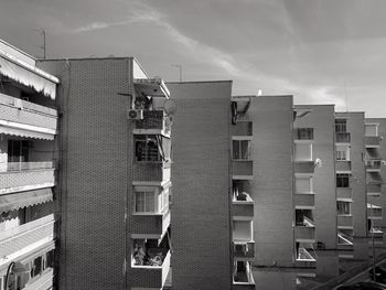 Low angle view of buildings against sky