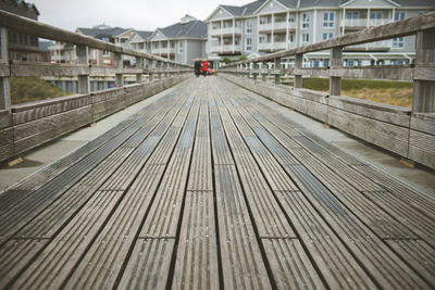 Surface level of footbridge in city