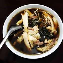 Close-up of meal served in bowl