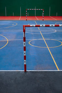 High angle view of basketball court