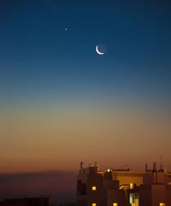 Scenic view of sea against sky at night