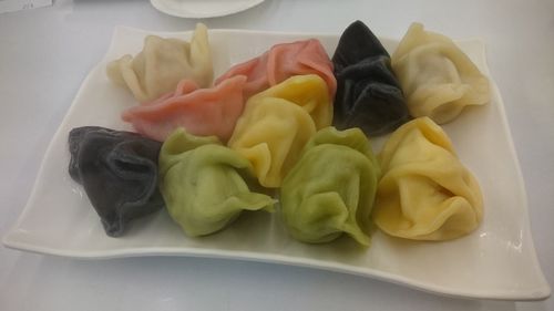 Close-up of fruits in plate