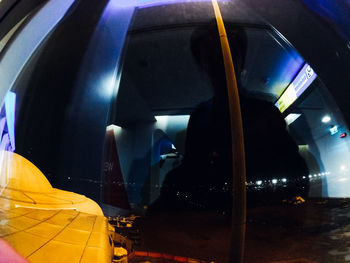 Close-up of man in bus