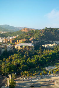 Panoramic view of the malaga city,  costa del sol, malaga province, andalucia, spain