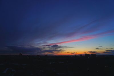Silhouette buildings against sky during sunset