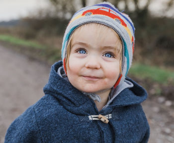 Portrait of cute boy in winter