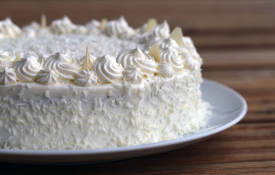 Close-up of cake on table