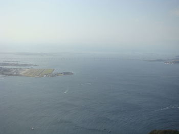 High angle view of sea against sky