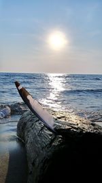 Scenic view of sea at sunset