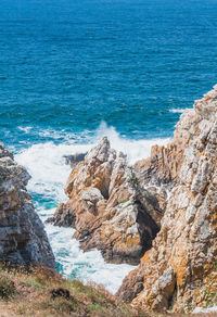 Scenic view of rocky beach