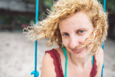 Portrait of beautiful young woman