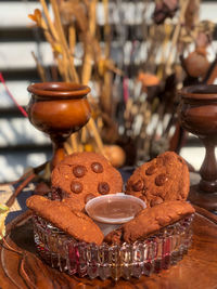 Close-up of cake on table
