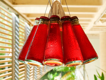 Low angle view of decoration hanging at home