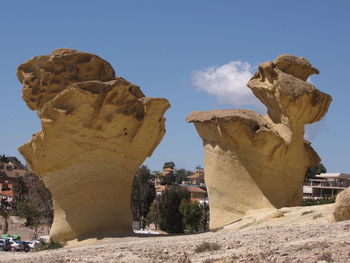 Rock formations against sky