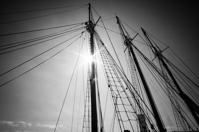 Low angle view of sailboat against sky