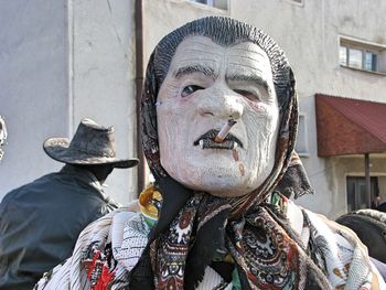 Close-up of person wearing mask 