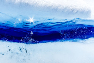 Close-up of frozen sea