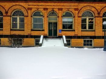 Building exterior during winter