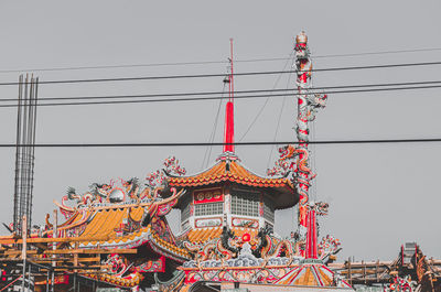 Low angle view of traditional building against clear sky