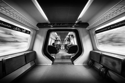 Interior of empty train