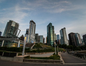 View of skyscrapers in city