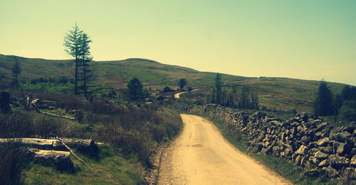 Road amidst landscape against clear sky