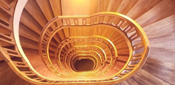 Directly below shot of spiral staircase