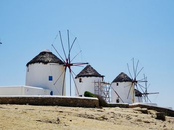 Traditional windmill against sky