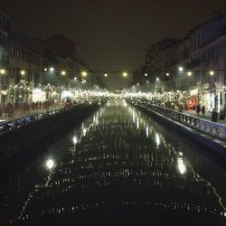 Illuminated city at night