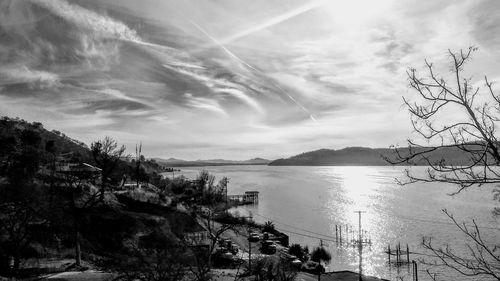 Scenic view of lakr against sky