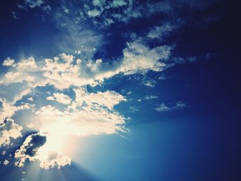 Low angle view of clouds in sky