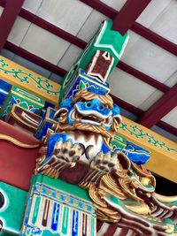 Low angle view of statue in temple