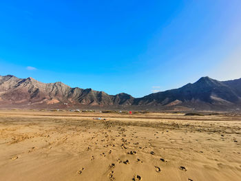 Mountains photographed from cofete beach, jandia natural park fuerteventura spain